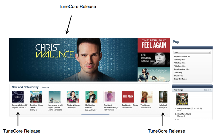 TuneCore Artist Features on iTunes