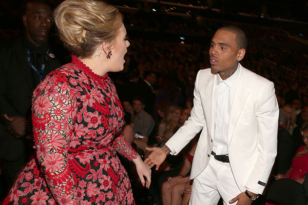Adele and Chris Brown (© Getty)